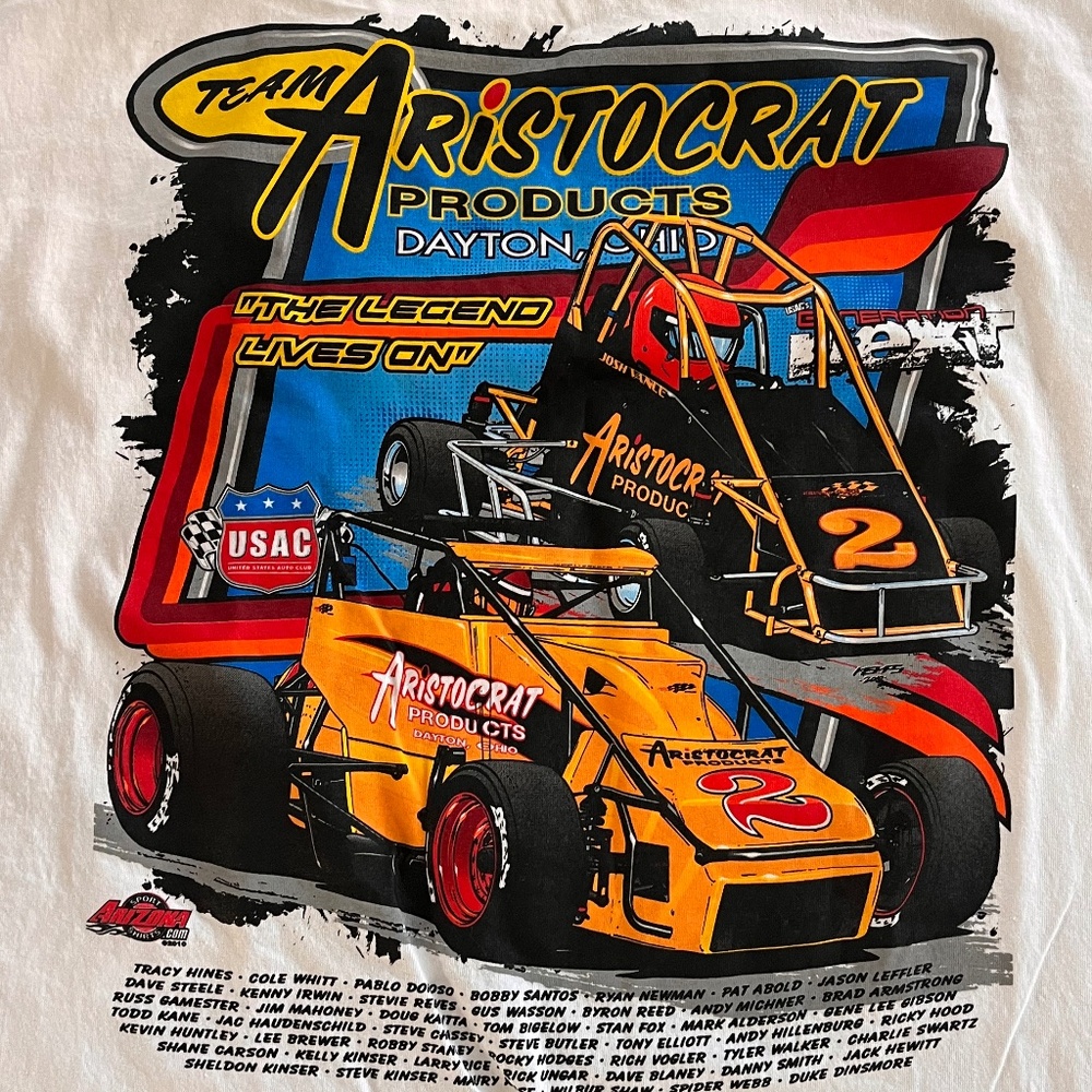 Vintage Johnny Vance Midget Car Racing Tshirt 2XL Dayton OHIO Cool Graphics